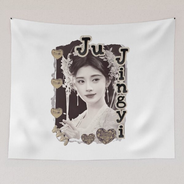 Item preview, Ju Jingyi (鞠婧祎) Chinese Actress Art Chinese Celebrity Illustration Scrapbook Collage Cozy Y2K Vintage Design designed and sold by HELL0WBELLO.