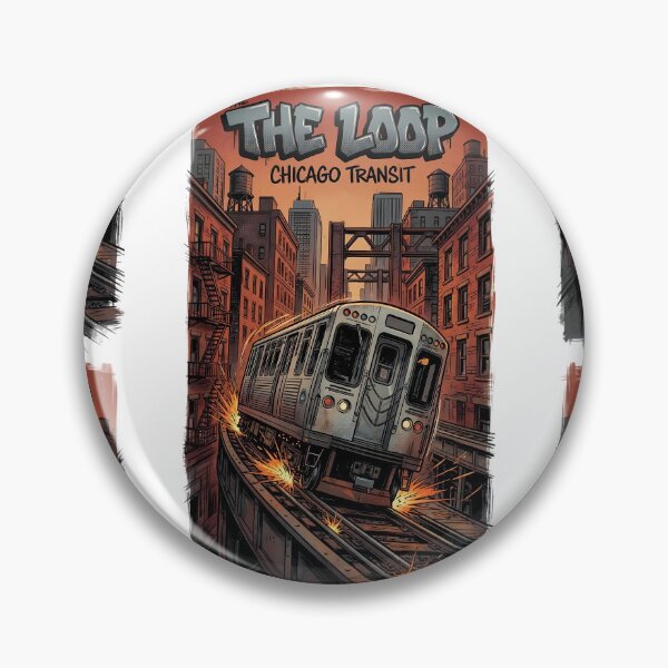 Item preview, The Loop - Chicago "L" Train Comic Book Style Poster designed and sold by Digital Dreams Arts.