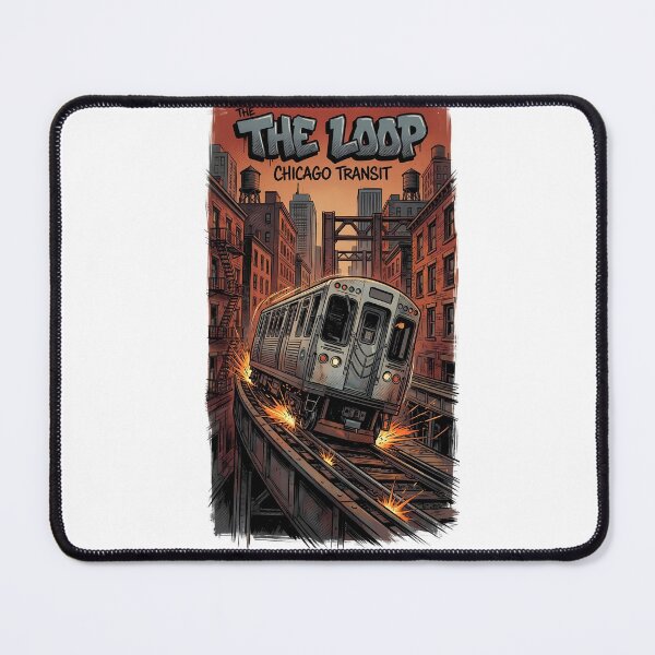 Item preview, The Loop - Chicago "L" Train Comic Book Style Poster designed and sold by Digital Dreams Arts.