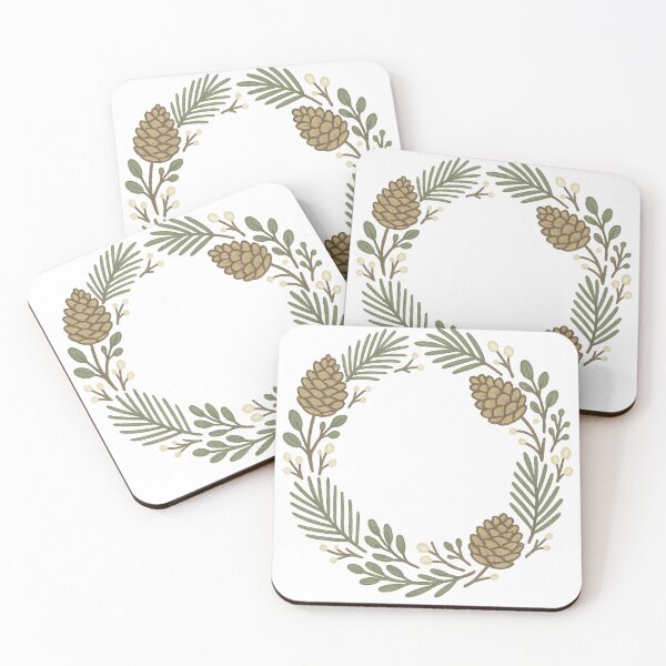 Item preview, Pinecone Wreath Badge – Rustic Winter Botanical Illustration designed and sold by Fernova.