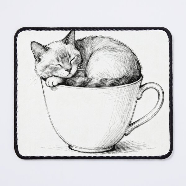 Item preview, A kitten resting in a cup designed and sold by RoseShop2093.