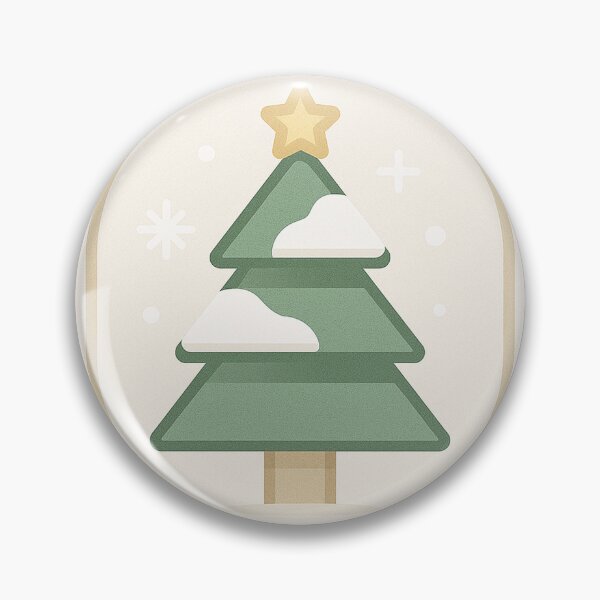 Item preview, Festive Pine Tree Badge – Minimal Winter Holiday Icon designed and sold by Fernova.