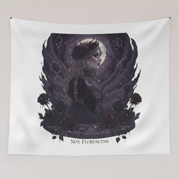 Item preview, NOX FLORESCENS - Dark Gothic Queen of Roses and Stars designed and sold by artbywafa2025.