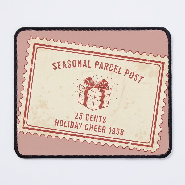 Item preview, Seasonal Parcel Post – Cozy Vintage Christmas Stamp designed and sold by Iras-Art-Corner.