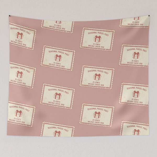 Item preview, Seasonal Parcel Post – Cozy Vintage Christmas Stamp designed and sold by Iras-Art-Corner.
