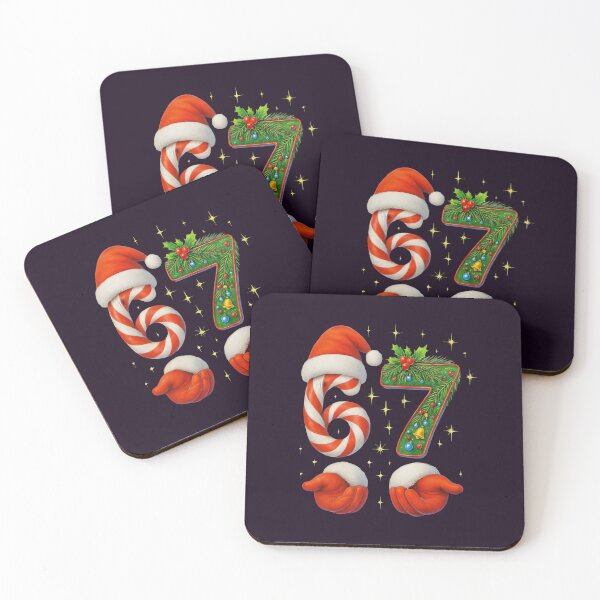 Item preview, Funny Christmas 67 Design – Candy Cane & Santa Hands – Holiday Festive Tee for Gen Alpha designed and sold by KamalaDesign.
