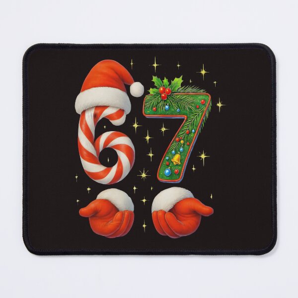 Item preview, Funny Christmas 67 Design – Candy Cane & Santa Hands – Holiday Festive Tee for Gen Alpha designed and sold by KamalaDesign.