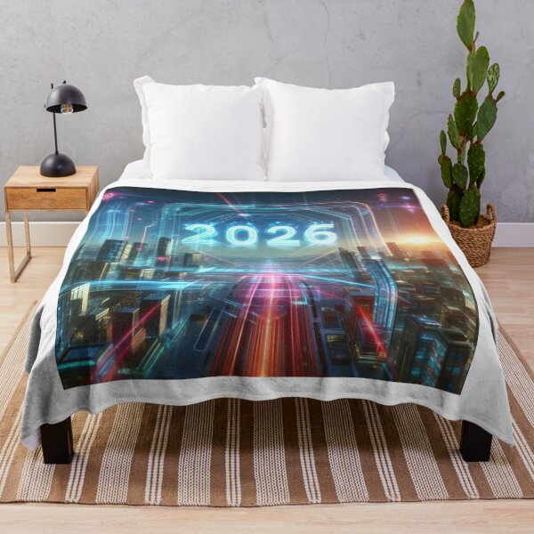 Item preview, Futuristic Cityscape 2026 – Neon Sci-Fi Digital Artwork designed and sold by Dezien.