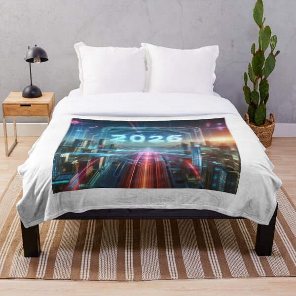 Item preview, Futuristic Cityscape 2026 – Neon Sci-Fi Digital Artwork designed and sold by Dezien.