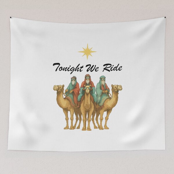 Item preview, Tonight We Ride - Three Kings Following the Star of Bethlehem - Vintage Nativity Christmas Illustration designed and sold by BrainBubbleArt.