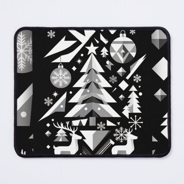 Item preview, Black and White Minimalist Christmas Tree & Reindeer Art designed and sold by DevilsFashion.