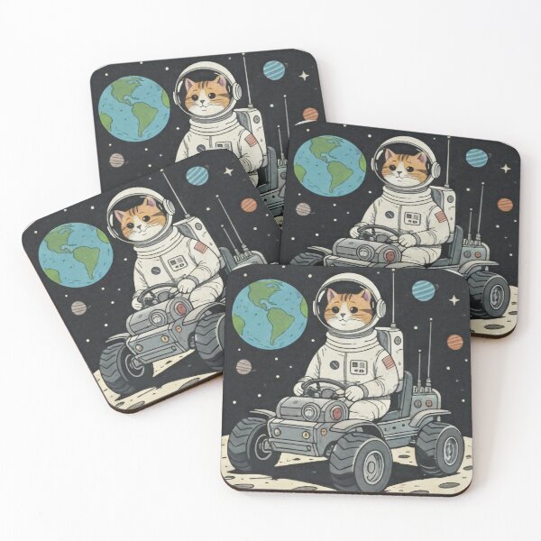 Item preview, Astro Cat on the Moon - Fostenic Cat Spaice: The Cosmic Lunar Rover designed and sold by JanRizz.