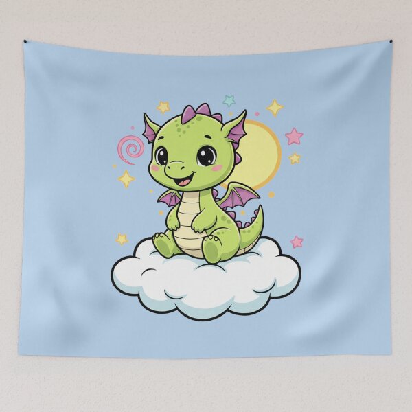 Item preview, Kawaii baby dragon designed and sold by ZuriRetroPrints.