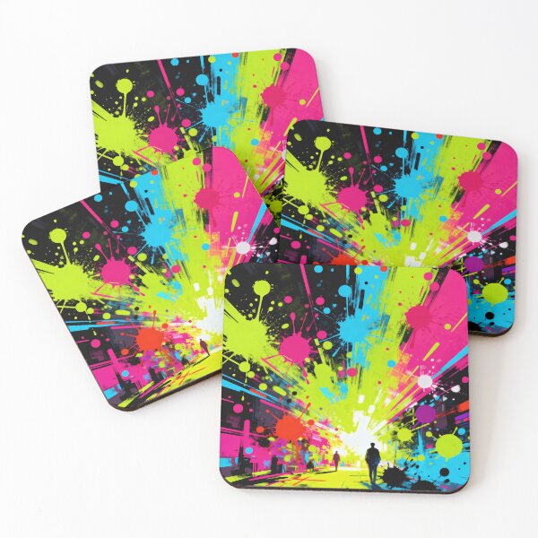 Item preview, Abstract neon splatters designed and sold by SuperAIstar.