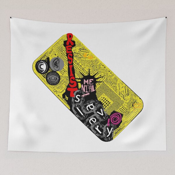 Item preview, RESIST the power of your device... Resist Mental Slavery Phone Case - Anti-Tech Addiction Design designed and sold by pelagio.