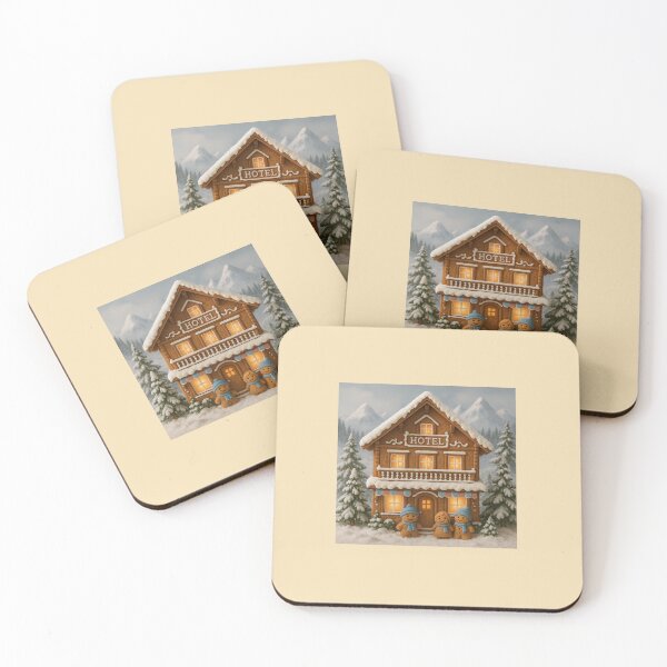 Item preview, Gingerbread Swiss Chalet Hotel – Alpine Winter Scene designed and sold by Novel Works Studio.