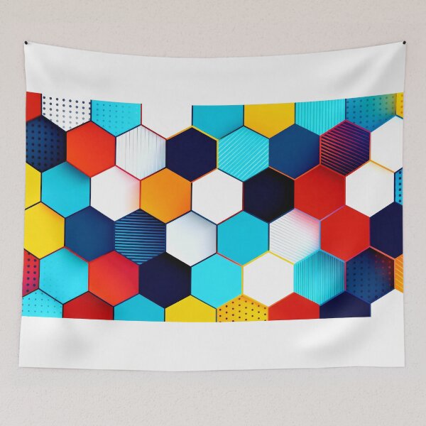 Item preview, Abstract Hexagon Pattern in Various Colors designed and sold by SuperAIstar.