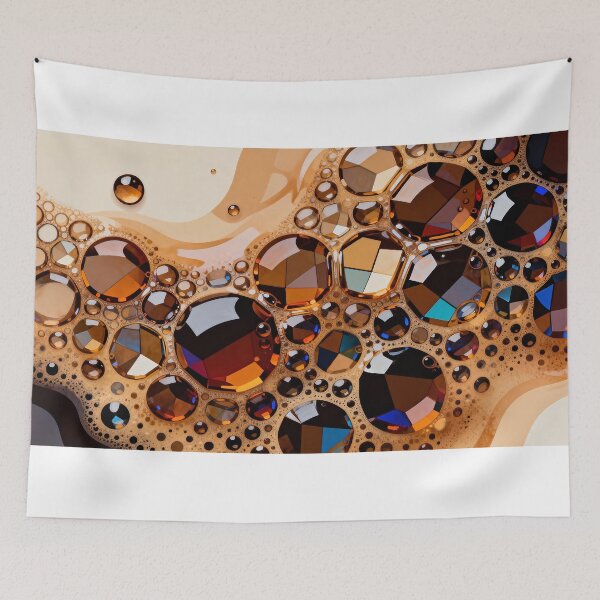 Item preview, Abstract mosaic of vibrant coffee designed and sold by SuperAIstar.