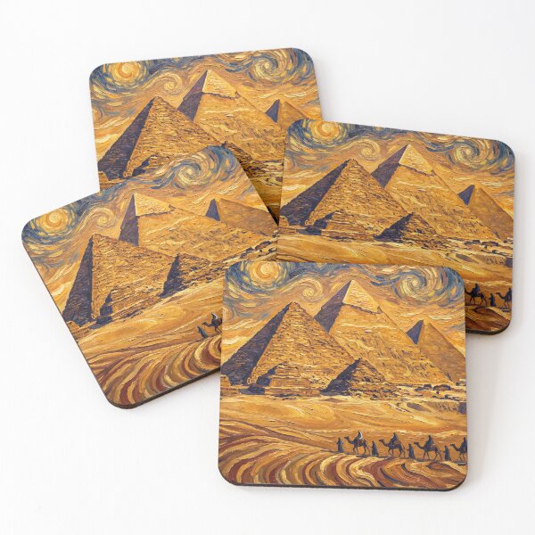Item preview, Ancient Sands Under Starry Skies: Van Gogh Style Pyramids of Giza designed and sold by yaserse2013.