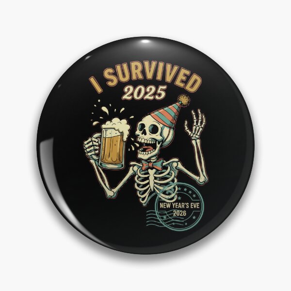 Item preview, I Survived 2025 New Year's Eve 2026 Fun Skeleton designed and sold by LuminOrb.