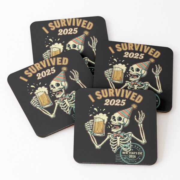 Item preview, I Survived 2025 New Year's Eve 2026 Fun Skeleton designed and sold by LuminOrb.