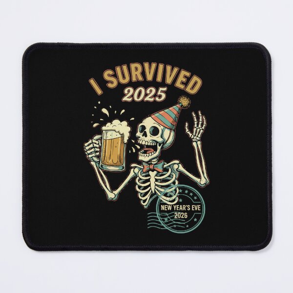 Item preview, I Survived 2025 New Year's Eve 2026 Fun Skeleton designed and sold by LuminOrb.