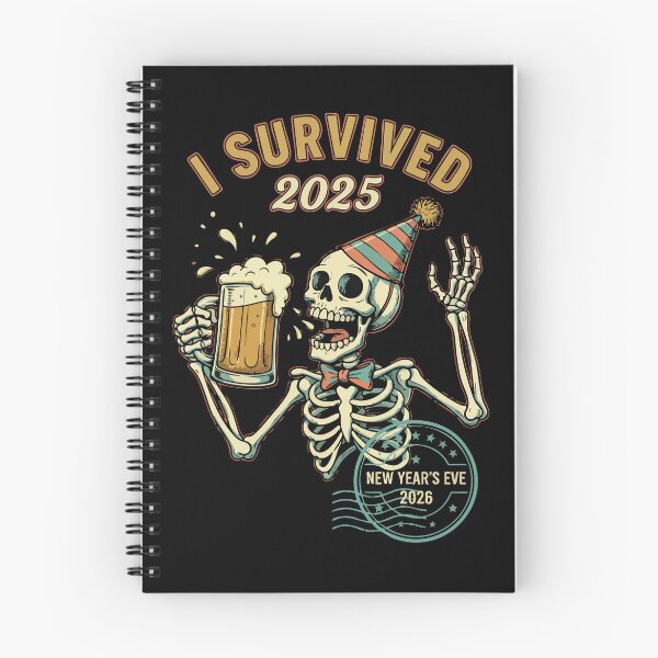 Item preview, I Survived 2025 New Year's Eve 2026 Fun Skeleton designed and sold by LuminOrb.