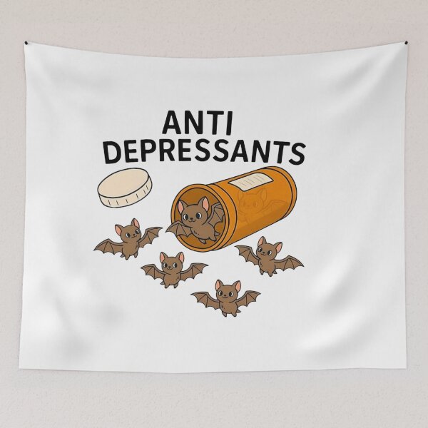 Item preview, Bats Pill Bottle Anti Depressants designed and sold by BerlinerKatzen.