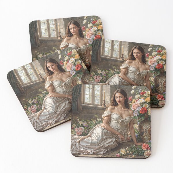 Item preview, Elegant Woman in Vintage Floral Interior designed and sold by NIVEX.