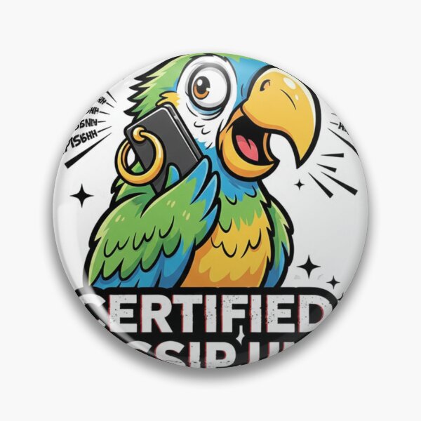 Item preview, Certified Gossip Unit – Funny Parrot Meme Sticker designed and sold by ZYNORAworld.