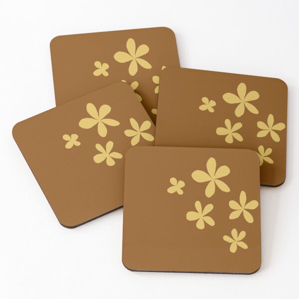Item preview, Golden Petals on Earthy Brown – Soft Floral Harmony designed and sold by jademonkey.