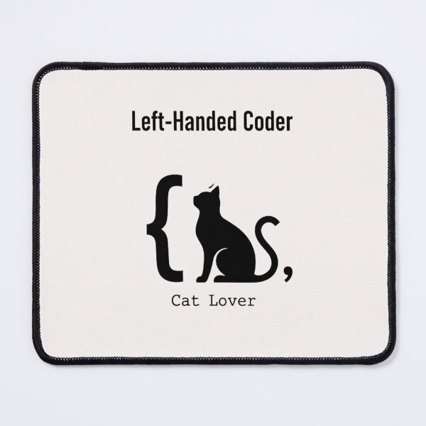 Item preview, Left-Handed Coder Cat Lover – Purr-fect Programmer Tee designed and sold by WittyHolidayPrints – Retro Meme Tees.