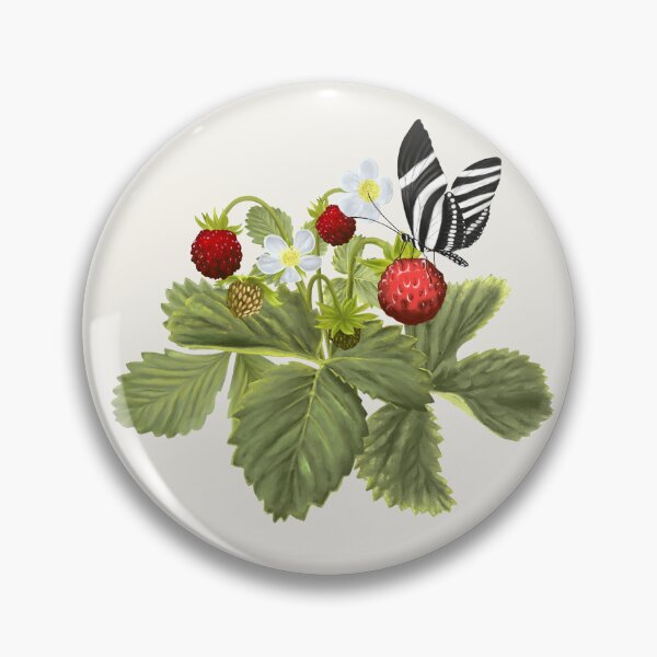 Item preview, Wild Strawberries and Heliconius Charithonia Butterfly designed and sold by Art_By_Wing.