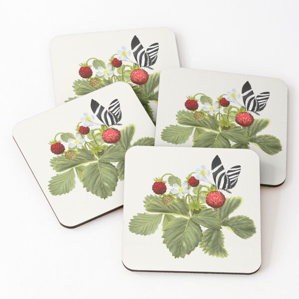 Item preview, Wild Strawberries and Heliconius Charithonia Butterfly designed and sold by Art_By_Wing.