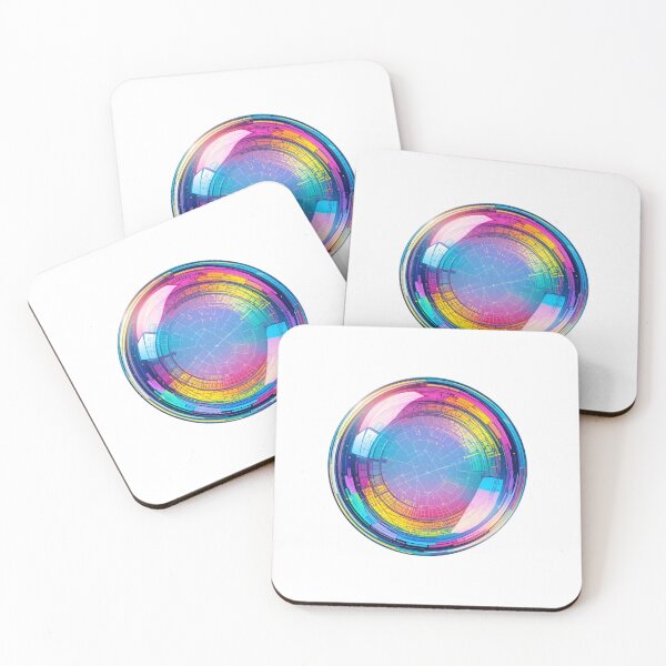 Item preview, Holographic Data Sphere – Colorful Futuristic Tech Sticker designed and sold by Creative88Art.