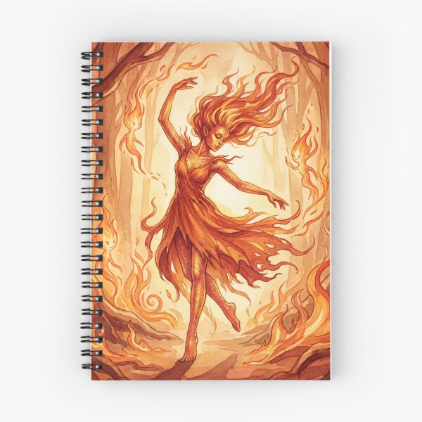 Item preview, Fire Fairy Radiant Ember creature of folklore watercolor artwork illustration designed and sold by Vintage Designs +.