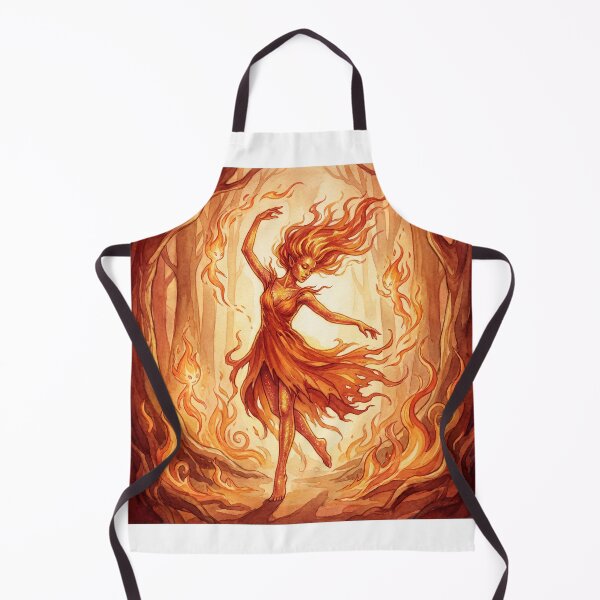 Item preview, Fire Fairy Radiant Ember creature of folklore watercolor artwork illustration designed and sold by Vintage Designs +.