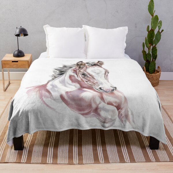 Item preview, White mystical horse illustration graceful artwork designed and sold by olenapetol.