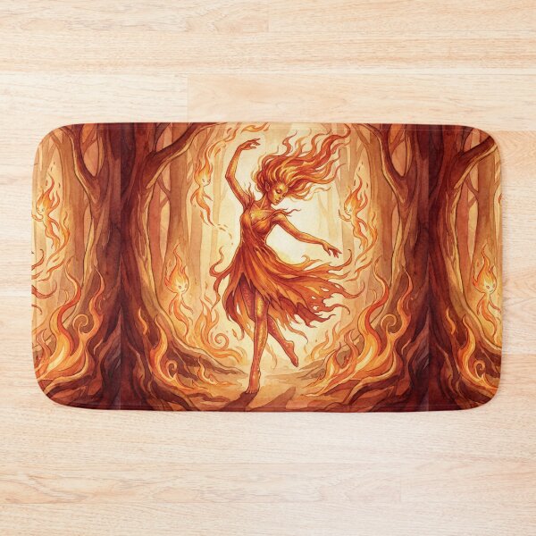 Item preview, Fire Fairy Radiant Ember creature of folklore watercolor artwork illustration designed and sold by Vintage Designs +.