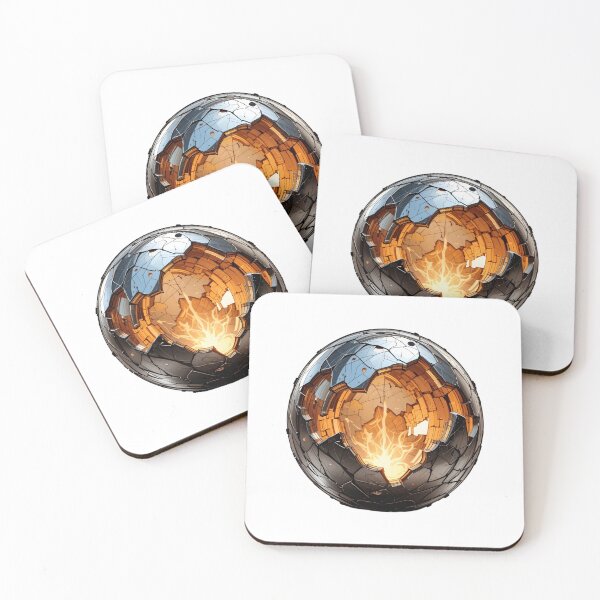 Item preview, Molten Core Sphere – Cracked Metal Fire Orb Sticker designed and sold by Creative88Art.