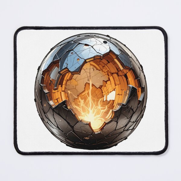 Item preview, Molten Core Sphere – Cracked Metal Fire Orb Sticker designed and sold by Creative88Art.