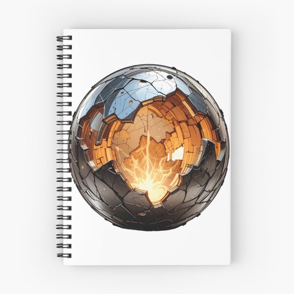 Item preview, Molten Core Sphere – Cracked Metal Fire Orb Sticker designed and sold by Creative88Art.
