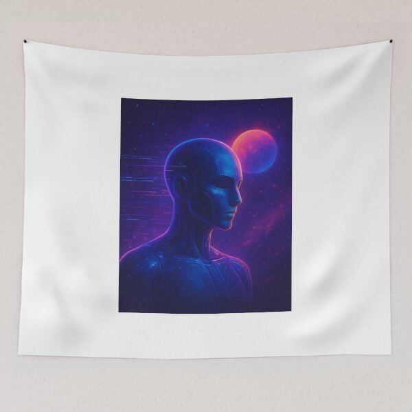 Item preview, Neon Cyber Astronaut – Futuristic Sci-Fi Digital Art designed and sold by ExquisiteShop22.