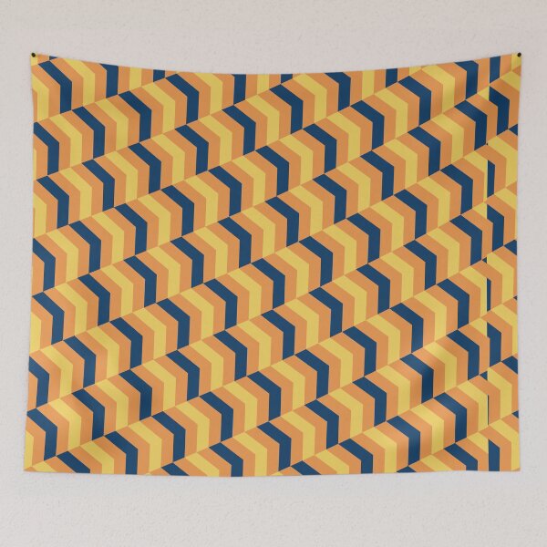 Item preview, Cute Blue Yellow Crosshatch Pattern- Herringtone Abstract Geometric designed and sold by RoyalStarsPatts.
