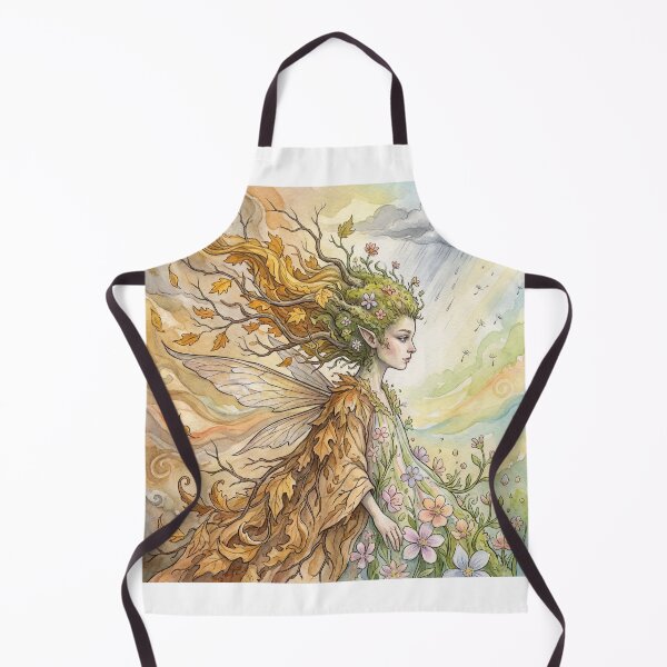 Item preview, Seasonal Transition Fae creature of folklore watercolor artwork illustration designed and sold by Vintage Designs +.
