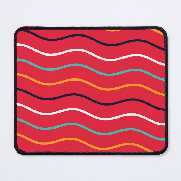 Item preview, Beautiful Red Wavy Line Stripes Pattern - Cute Abstract Geometric designed and sold by RoyalStarsPatts.