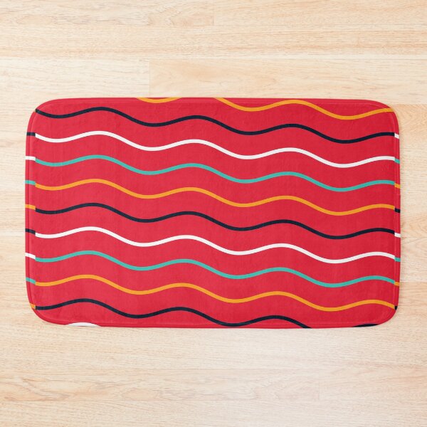 Item preview, Beautiful Red Wavy Line Stripes Pattern - Cute Abstract Geometric designed and sold by RoyalStarsPatts.