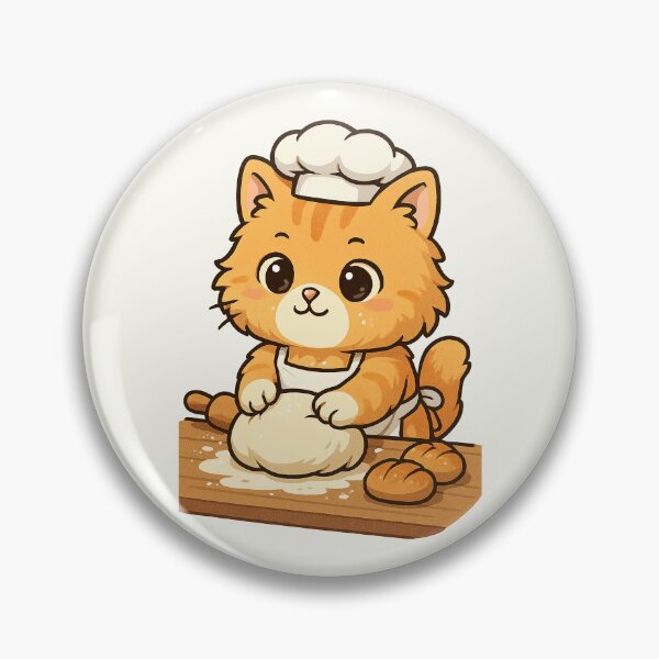 Item preview, Cute Baker Cat | Kneading Dough Kitten designed and sold by HoopeStylee.