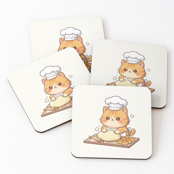 Item preview, Cute Baker Cat | Kneading Dough Kitten designed and sold by HoopeStylee.