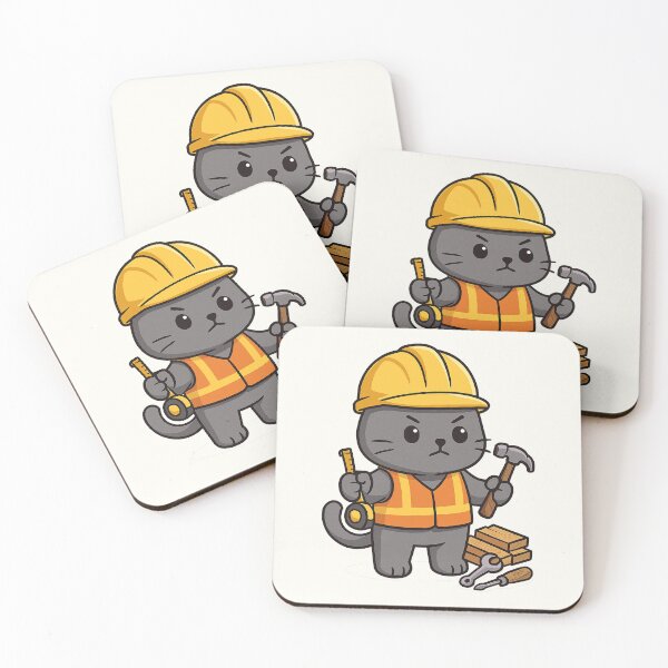 Item preview, Cute Builder Cat | Hard Hat Constructor Kitten designed and sold by HoopeStylee.